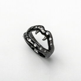 【mouchu(マウチュ)】Fang Ring Black(リング 指輪 Silver925 幅太め キュービックジルコニア アクセサリー ギフト プレゼント)