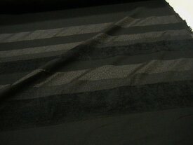 【 メール便3パネルまでOK 】【 1パネル(120×65cm)　1,000円 】高級有名ブランド・有名メーカー生地 ◆ 日本製 異素材ボーダー柄 モール・ラメ・綿ポリエステル生地　♪ブラックmix♪【1万円以上で送料無料です 】p2ke329 AB