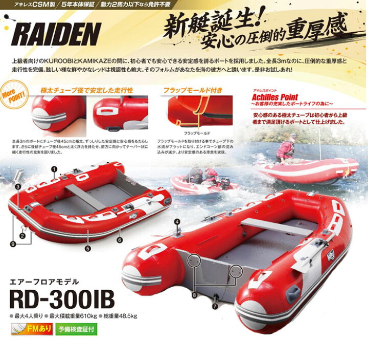 楽天市場】【Achilles/アキレス】RAIDEN エアーフロアモデル RD-300IB 