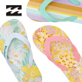 【BILLABONG/ビラボン】BD015990 FLIP FLOPS キッズ サンダル BD015-990 女の子 ビーチサンダル ビーサン おしゃれ 花柄 ボーダー