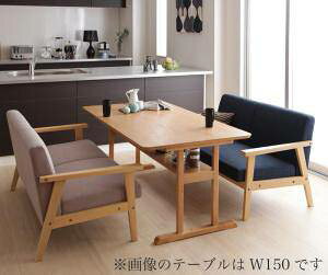 ダイニングテーブルセット 4人用 椅子 ソファー ベンチ おしゃれ 安い 北欧 食卓 3点 ( 机+2Pソファ2脚 ) 幅120 デザイナーズ クール スタイリッシュ ミッドセンチュリー 2本脚 和モダン ファミ