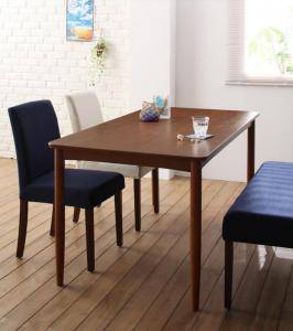 ダイニングテーブルセット 4人用 椅子 ベンチ おしゃれ 安い 北欧 食卓 4点 ( 机+チェア2+長椅子1 ) 幅120 デザイナーズ クール スタイリッシュ ミッドセンチュリー ウォールナット：家具・インテリア通販 アットカグ