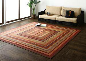 い草ラグ い草カーペット い草マット 夏 アジアン ラグ ひんやり 涼しい 冷感 ござ い草 畳 国産 マット 置き畳 おしゃれ リビング 正方形 191×191 3畳 ( 裏地有 ) 日本製 エスニック モダン デザ