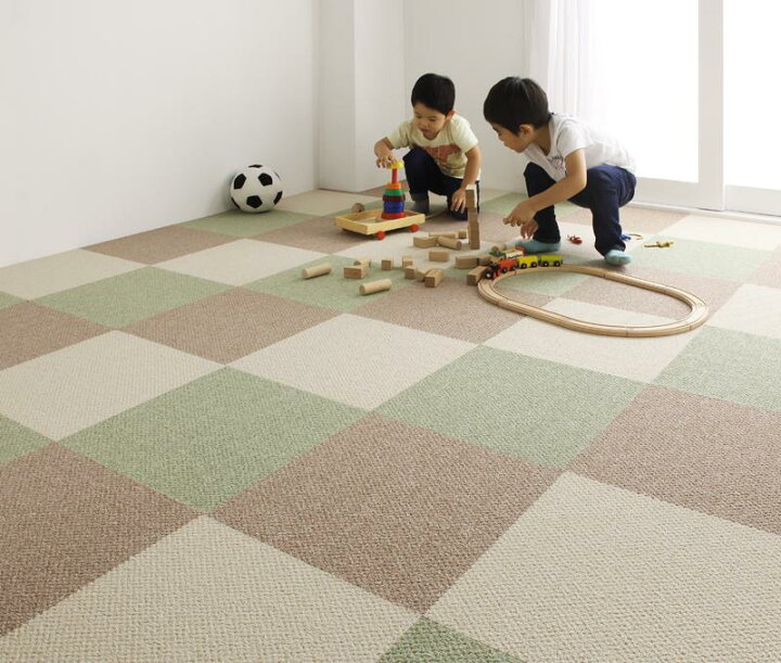 楽天市場 タイルカーペット おしゃれ 安い セット 子供 ペット 犬 防音 40 40 ダイニングラグ 同色枚 パネル 2畳 モスグリーン 緑 洗える 厚手 滑り止め 家具 インテリア通販 アットカグ