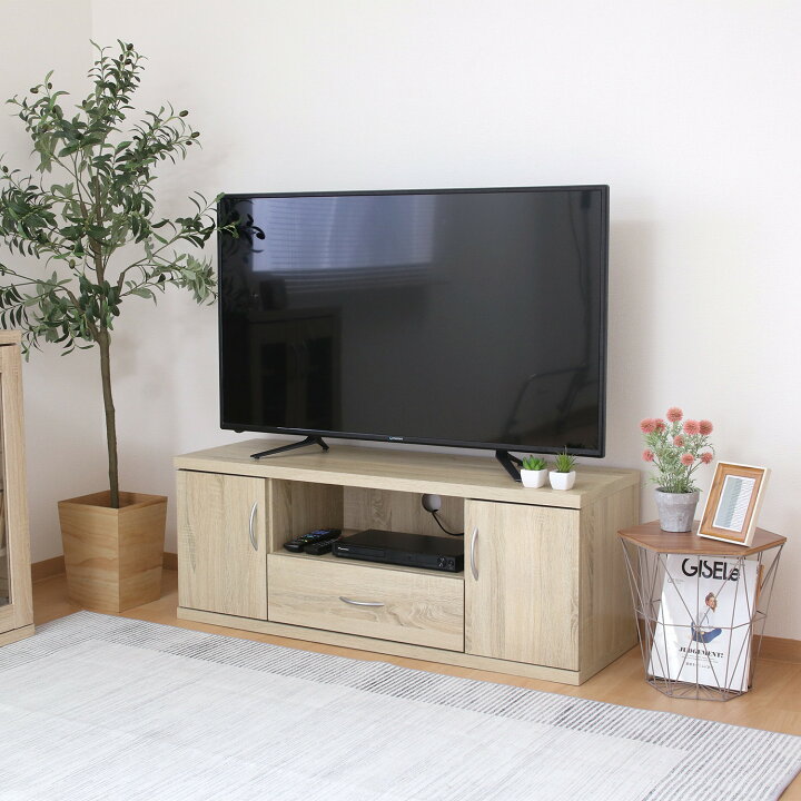 楽天市場 テレビ台 おしゃれ 安い 北欧 ローボード テレビボード 収納 白 1 薄型 扉付き 幅1 ホワイト ウォッシュ Tvボード Tv台 テレビラック Tvラック 家具 インテリア通販 アットカグ