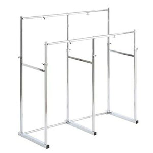 あす楽 ハンガーラック 2段 ダブル 低い ロータイプ 押し入れ 押入れ クローゼット内 サイズ調整 横幅 収納 伸縮 頑丈 丈夫 半間用 幅60 幅70 幅80 幅90 幅100 パイプ シルバー 銀色 スチール バッ