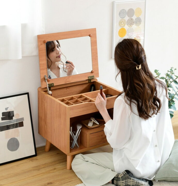 楽天市場】あす楽 ドレッサー 1面 テーブル 化粧台 コスメ 鏡台 机 