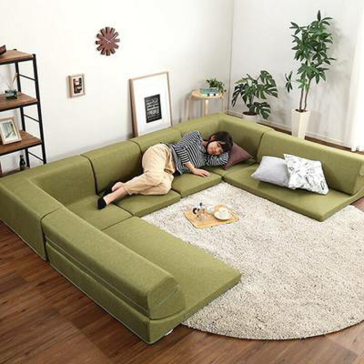 楽天市場 コーナーソファ コーナーソファー コの字 L字 6人 六人 5人 五人 おしゃれ 北欧 安い カフェ リビング ソファーベッド ソファベッド 一人暮らし 座椅子 低い ローソファ ローソファー こたつ 布 ファブリック グリーン 緑 ブラウン 茶色 ネイビー 青 ブルー