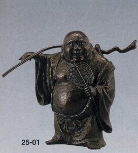 七福神　木彫風　布袋　般若純一郎　和雑貨　開運　床の間　銅像　香炉　送料無料