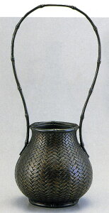 網代　大　花瓶　花器　床の間　置物　銅製　ブロンズ　送料無料