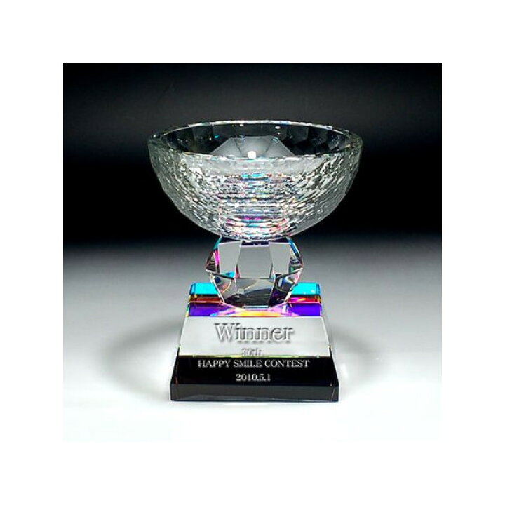楽天市場 クリスタルトロフィーcr 6 優勝カップ 優勝トロフィー 表彰記念品 卒団記念品 名入れギフトと表札 アトリエkana