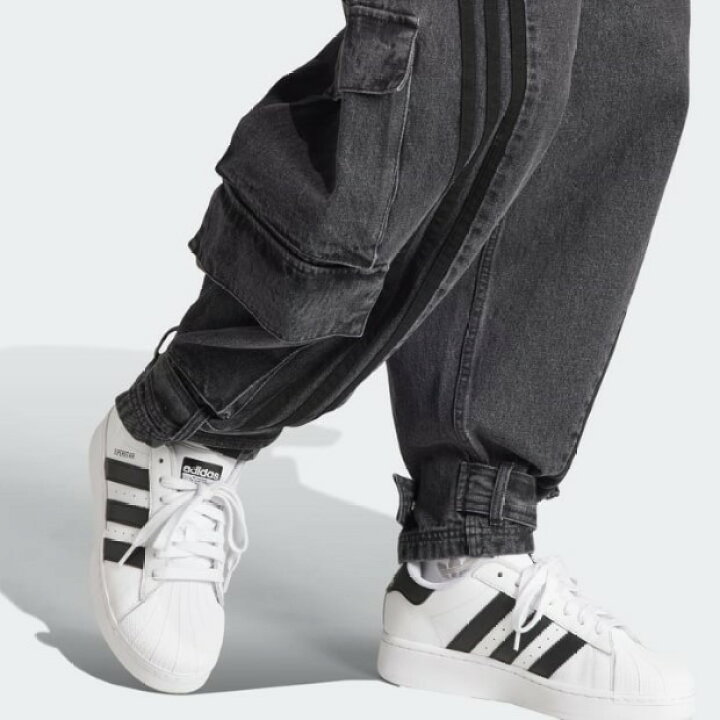 楽天市場】レディース Adilenium デニムカーゴパンツ ブラック【adidas 