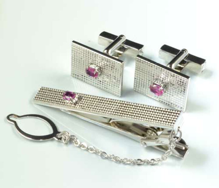 楽天市場】SV925 ルビー シルバー カフスタイピンセット《送料無料  