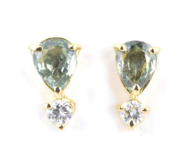 楽天市場】K18 グリーンサファイア 1.28ctダイヤモンド0.16ct 18金 