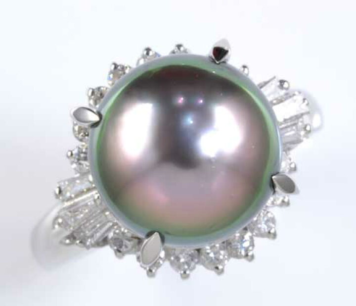 楽天市場】Pt タヒチパール 9.9mmダイヤモンド0.43ct プラチナ 