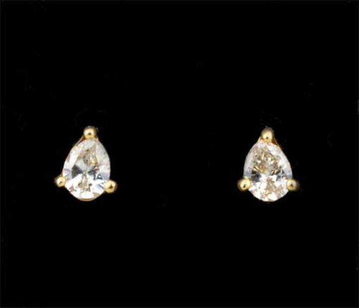 楽天市場】K18 ペアシェイプダイヤモンド 0.16ct 18金 ピアス《送料 