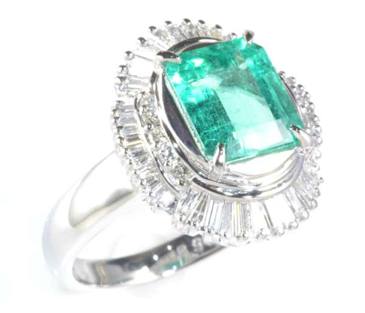 楽天市場】Pt エメラルド 2.01ctダイヤモンド0.53ct プラチナ リング  