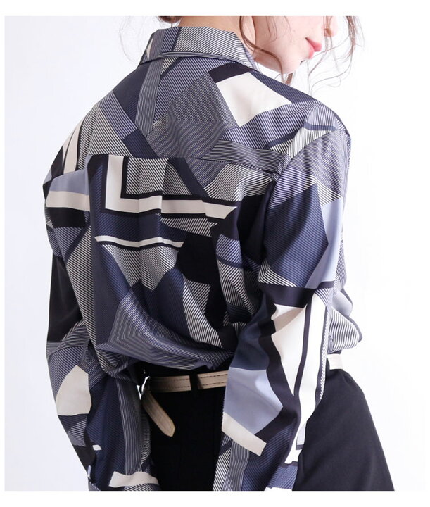 楽天市場 幾何学模様のレトロシャツトップス レディース ファッション トップス グレー 幾何学模様 総柄 春 秋 シャツ レトロ モダン 大人 カジュアル 30代 40代 50代 60代 サワアラモード Sawaalamode Otona 大人 Kawaii 可愛い 洋服 かわいい服 大人可愛い ｓawa A
