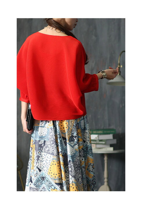 楽天市場】極上の動きやすさを叶えるプリーツドルマントップス  