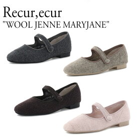 ルクアエクア カンフーシューズ Recur,ecur レディース WOOL JENNE MARYJANE ウール ジェニー メリージェーン CHARCOAL チャコール PURPLE パープル BEIGE ベージュ PINK ピンク 301525259 シューズ