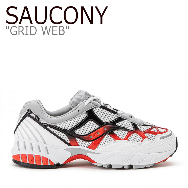 サッカニー スニーカー SAUCONY メンズ レディース GRID WEB グリッド ウェブ WHITE GREY RED ホワイト グレー レッド  S70466-2 シューズ | a-Labs