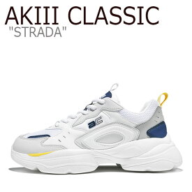 アキ クラシック スニーカー AKIII CLASSIC メンズ レディース Strada ストラーダ WHITE ホワイト BLUE ブルー AKAJAUW0168 シューズ