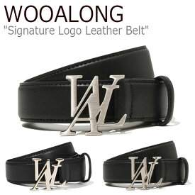 【即納/国内配送】ウアロン ベルト WOOALONG メンズ レディース Signature Logo Leather Belt シグネチャー ロゴ レザーベルト SILVER シルバー MATT マット GOLD ゴールド EL53XX00045 ウェア