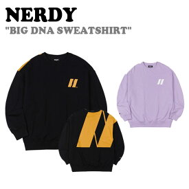 ノルディ トレーナー NERDY メンズ レディース BIG DNA SWEATSHIRT ビッグ DNA スウェットシャツ BLACK ブラック LIGHT PURPLE ライト パープル ノルディー 長袖 ウェア