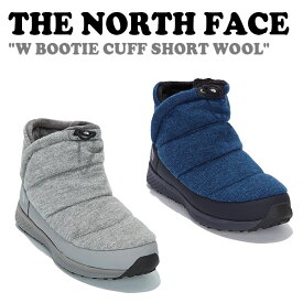 ノースフェイス 韓国 ブーツ THE NORTH FACE レディース W BOOTIE CUFF SHORT WOOL ブーティー カフ ショート ウール NAVY ネイビー GRAY グレー NS99L58A/B シューズ