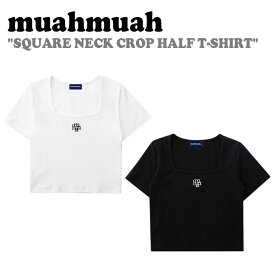 ムアムア 半袖Tシャツ muahmuah ムーアムーア レディース SQUARE NECK CROP HALF T-SHIRT スクエアネック クロップ ハーフTシャツ WHITE ホワイト BLACK ブラック MUT22061 ウェア