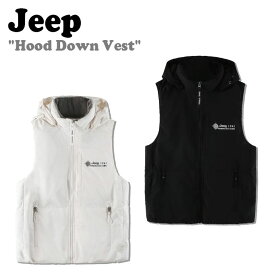 ジープ ベスト Jeep メンズ レディース Hood Down Vest フード ダウン ベスト OFF WHITE オフホワイト BLACK ブラック JN4JPU601OW/BK ウェア