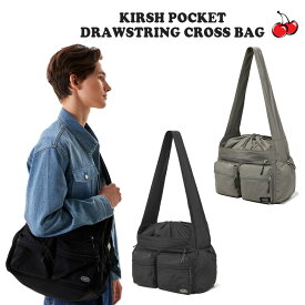 キルシー ボディバッグ KIRSH 正規販売店 POCKET DRAWSTRING CROSS BAG ポケット ドローストリング クロスバッグ LIGHT GRAY ライトグレー BLACK ブラック KPSRBBG505M バッグ