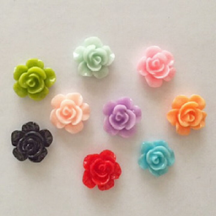 楽天市場】デコパーツ 小さな薔薇のデコレーションパーツ【カラフル 