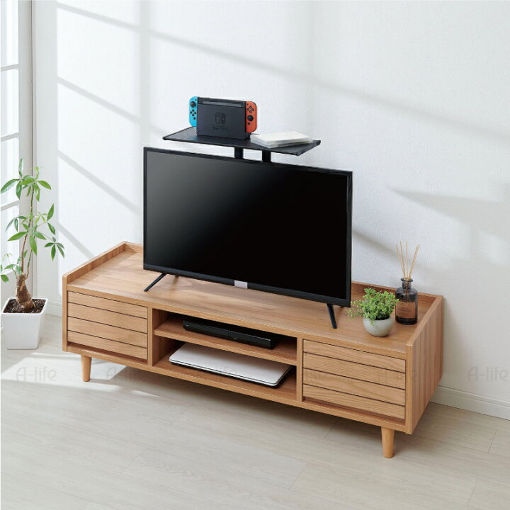 楽天市場】テレビ上ラック スリム 31~40インチ 対応 ブラック 収納棚 
