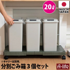 ゴミ箱 20L 3個 日本製 JAPAN フタ付き キッチン 分別 スリム 分別ごみ箱 35リットル リサイクル リサイクルボックス ダストボックス 洗える ごみ箱 キッチン収納 シンプル おしゃれ a-life エーライフ