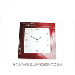 お買得 掛け 時計 掛時計 大型 メタル レッド 赤 四角 イタリア デザイン (CEA-FE0219s)