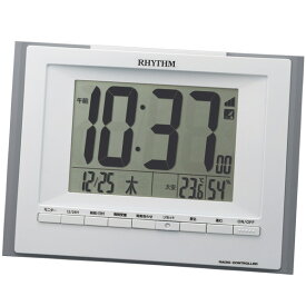 リズム時計 RHYTHM 目覚まし時計 デジタル 温湿度 フィットウェーブD168 (8RZ168SR08) 特価