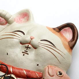 振り子時計 アナログ 癒やし めでたい 招き猫 掛け時計 ハンドメイド 陶器 日本製 和室 掛時計 新築祝い 開店祝い (CY-Y9811)