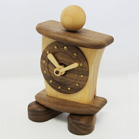 置き時計 天然木 かわいい 木製 ハンドメイド 日本製 傾いた時計 (CF-KATAMUKU)