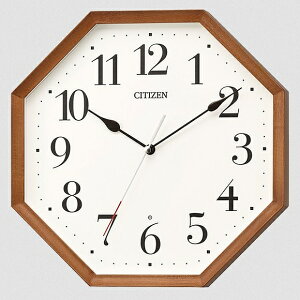 シチズン CITIZEN 掛け時計 風水 八角形 細身でシャープな木枠の掛時計 ギフト 小振りなサイズ 8MY531-006