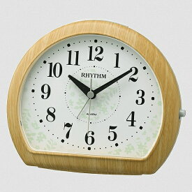 リズム時計 RHYTHM 置き時計 クオーツめざまし時計 ナチュラル感あふれる木目枠 アナログ アラーム マイキーR662