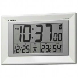 リズム時計 RHYTHM 掛け時計 掛置兼用デジタル電波時計（内蔵スタンド使用） カレンダー表示 温度湿度表示 記念品 フィットウェーブD204