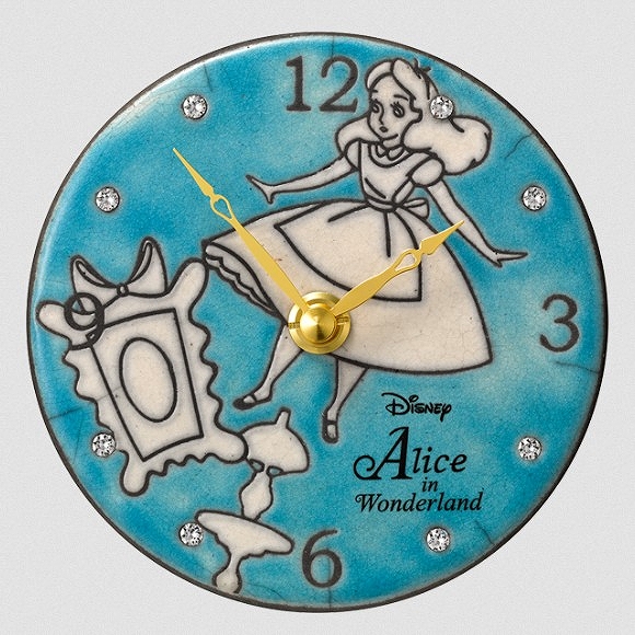 リズム時計 RHYTHM シチズン CITIZEN 格安店 掛け時計 掛置兼用 イタリア製 Pottery 白地と鮮やかなカラーとのコントラスト 最安値 シンプルなラインアートでキャラクターを配置 陶器 Alice Clock