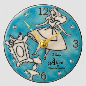 リズム時計 RHYTHM シチズン CITIZEN 掛け時計 掛置兼用 イタリア製 陶器 シンプルなラインアートでキャラクターを配置 白地と鮮やかなカラーとのコントラスト Alice/Pottery Clock