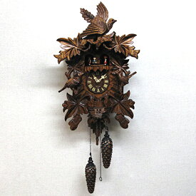 掛け時計 時計 振り子 ハト はと カッコー 音楽 時報 ドイツ 天然 木 無垢 子供 記念品 森の時計 木製 からくり 鳩 時計 (640QMT)
