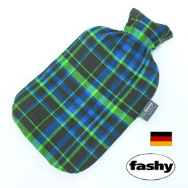 ファシー FASHY ドイツ製 湯たんぽ タータンチェック グリーン 2リットル (SSa125) 湯タンポ 2L fashy ゆたんぽ 送料無料 プレーン カバー セット販売 かわいい 子供 健康 安眠 グッズ