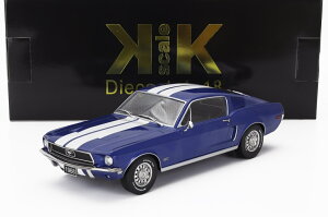 ~jJ[ A 1/18 }X^O X^O KK-SCALE 1/18 FORD USA MUSTANG GT FASTBACK COUPE 1968 BLUE WHITE KKDC181394