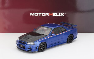~jJ[ 1/18 jbT XJCC GTR MOTORHELIX 1/18 NISSAN SKYLINE GT-R (R34) NISMO CRS COUPE 2002 WITH ENGINE BLUE CARBON M83430