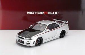 ~jJ[ 1/18 jbT XJCC GTR MOTORHELIX 1/18 NISSAN SKYLINE GT-R (R34) NISMO CRS COUPE 2002 WITH ENGINE SILVER CARBON M83431