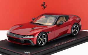 ~jJ[ 1/18 tF[ 12`h BBR-MODELS 1/18 FERRARI 12CILINDRI V12 830cv PANORAMIC ROOF 2024 ROSSO FUOCO - RED MET BLACK P18254G-VET